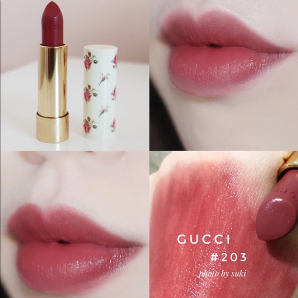 Gucci Rouge à Lèvres Voile Sheer Lipstick #203 Mildred Rosewood - Picture 1 of 6